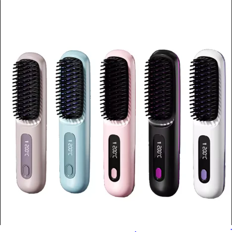 Brosse Lissante Chauffante USB – Lissage Rapide & Cheveux Sublimes en Quelques Minutes