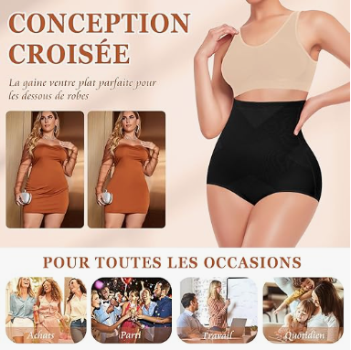 Culotte amincissante pour femme, ventre plat, taille haute, gaine invisible, body sculptant